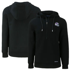 Buffalo Bills Cutter & Buck Helmet Roam Eco Half-Zip Recycled Pullover Hoodie - Black - NFL