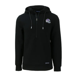 Buffalo Bills Cutter & Buck Helmet Roam Eco Half-Zip Recycled Pullover Hoodie - Black - NFL