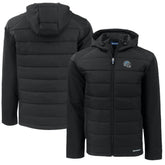 Detroit Lions Cutter & Buck Helmet Big & Tall Evoke Hybrid Eco Softshell Recycled Full-Zip Hoodie Jacket - Black - NFL
