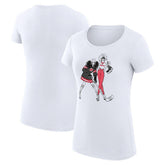 New Jersey Devils G-III 4Her by Carl Banks Women's Super-Slim Fit Lightweight Hockey Girls T-Shirt - White | NHL Clearance