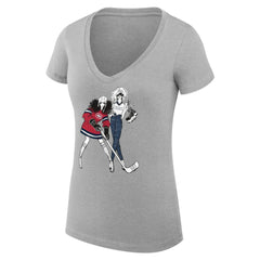 Montreal Canadiens G-III 4Her by Carl Banks Women's Super-Slim Fit Lightweight Hockey Girls V-Neck T-Shirt - Heather Gray | NHL sale