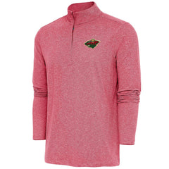 Minnesota Wild Antigua Hunk Quarter-Zip Pullover Top - Heather Red | NHL Clearance
