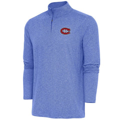 Montreal Canadiens Antigua Hunk Quarter-Zip Pullover Top - Heather Royal | NHL Lifestyle