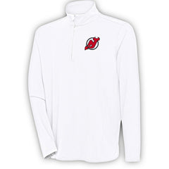 New Jersey Devils Antigua Hunk Quarter-Zip Pullover Top - White | NHL on sale
