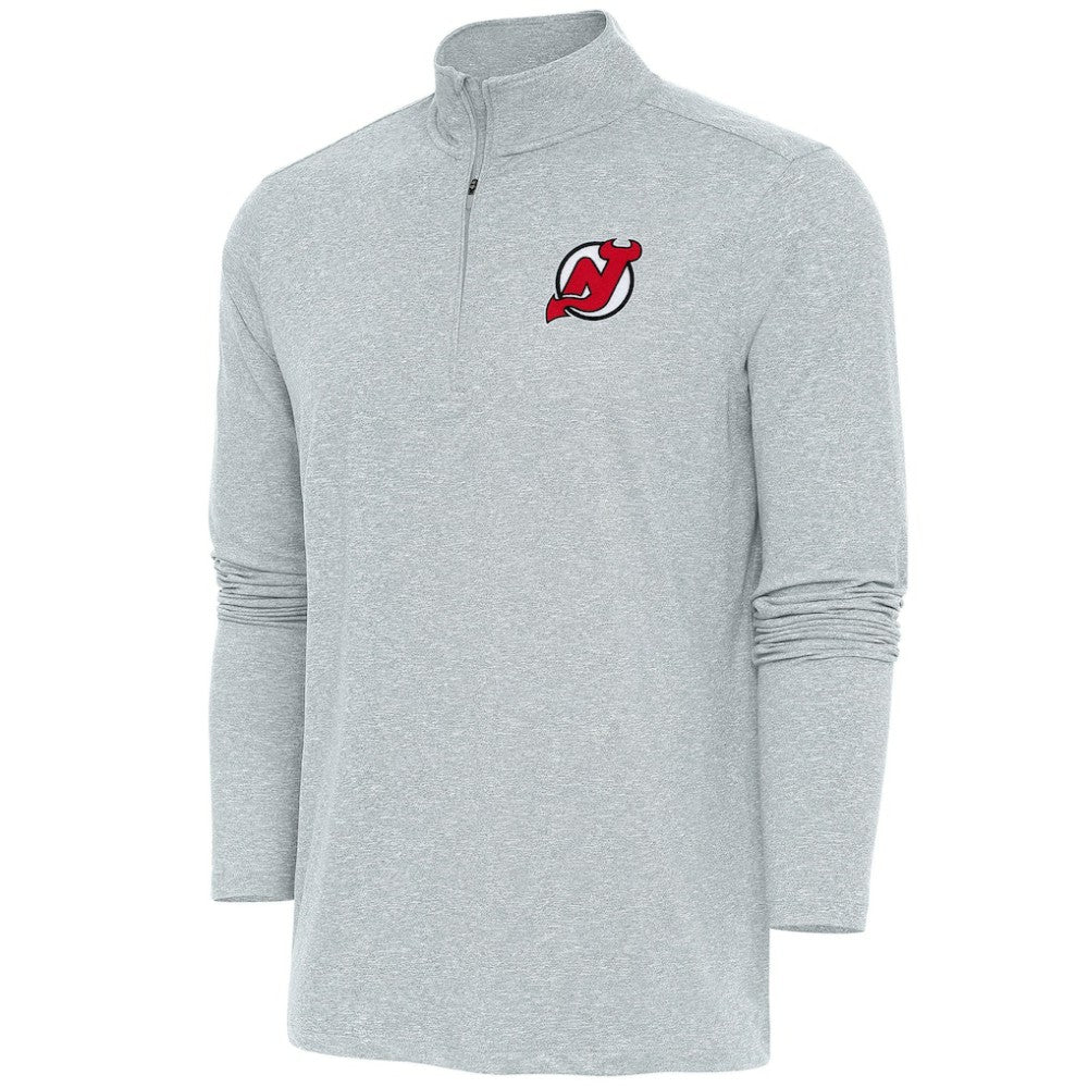 New Jersey Devils Antigua Hunk Quarter-Zip Pullover Top - Heather Gray | NHL online