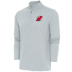 New Jersey Devils Antigua Hunk Quarter-Zip Pullover Top - Heather Gray | NHL online
