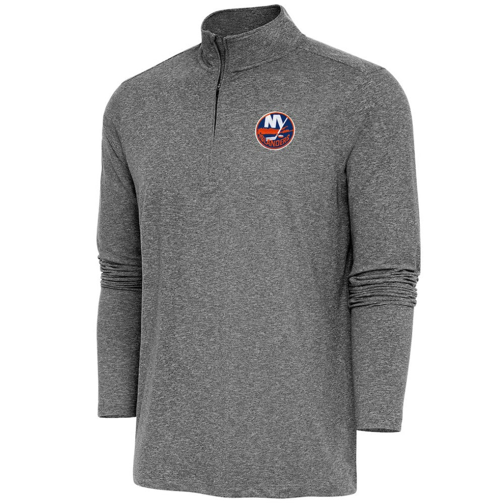 New York Islanders Antigua Hunk Quarter-Zip Pullover Top - Heather Black | NHL discount