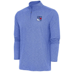 New York Rangers Antigua Hunk Quarter-Zip Pullover Top - Heather Royal | NHL Clearance