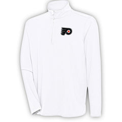 Philadelphia Flyers Antigua Hunk Quarter-Zip Pullover Top - White | NHL near me