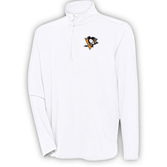 Pittsburgh Penguins Antigua Hunk Quarter-Zip Pullover Top - White | NHL near me