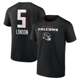 Drake London Atlanta Falcons Team Wordmark Player Name & Number T-Shirt - Black - NFL