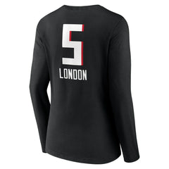 Drake London Atlanta Falcons Women's Team Wordmark Player Name & Number Long Sleeve V-Neck T-Shirt - Black - NFL