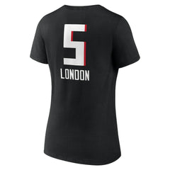 Drake London Atlanta Falcons Women's Team Wordmark Player Name & Number V-Neck T-Shirt - Black - NFL