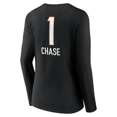 Ja'Marr Chase Cincinnati Bengals Women's Team Wordmark Player Name & Number Long Sleeve V-Neck T-Shirt - Black - NFL