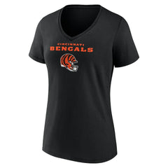 Ja'Marr Chase Cincinnati Bengals Women's Team Wordmark Player Name & Number V-Neck T-Shirt - Black - NFL