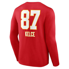 Travis Kelce Kansas City Chiefs Team Wordmark Player Name & Number Long Sleeve T-Shirt - Red - NFL