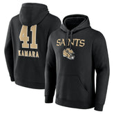Alvin Kamara New Orleans Saints Team Wordmark Player Name & Number Pullover Hoodie - Black - NFL