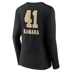 Alvin Kamara New Orleans Saints Women's Team Wordmark Player Name & Number Long Sleeve V-Neck T-Shirt - Black - NFL