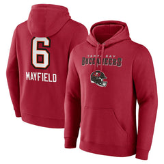 Baker Mayfield Tampa Bay Buccaneers Team Wordmark Player Name & Number Pullover Hoodie - Red - NFL