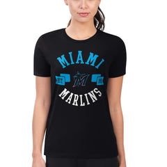 Miami Marlins G-III 4Her by Carl Banks Women's Super-Slim Fit Lightweight City Graphic T-Shirt Outlet