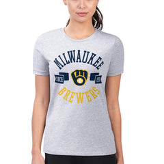Milwaukee Brewers G-III 4Her by Carl Banks Women's Super-Slim Fit Lightweight City Graphic T-Shirt Outlet