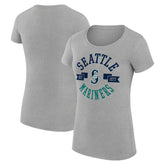Seattle Mariners G-III 4Her by Carl Banks Women's Super-Slim Fit Lightweight City Graphic T-Shirt Outlet