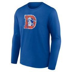 Denver Broncos Throwback Long Sleeve T-Shirt - Royal - NFL