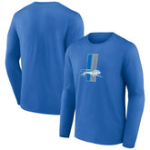 Detroit Lions Throwback Long Sleeve T-Shirt - Blue - NFL