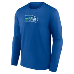 Seattle Seahawks Throwback Long Sleeve T-Shirt - Royal - NFL