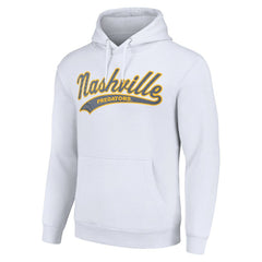 Nashville Predators Starter Tailsweep Fleece Tri-Blend Pullover Hoodie - White | NHL online