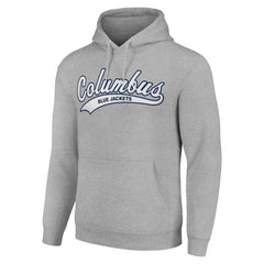 Columbus Blue Jackets Starter Tailsweep Fleece Tri-Blend Pullover Hoodie - Heather Gray | NHL near me