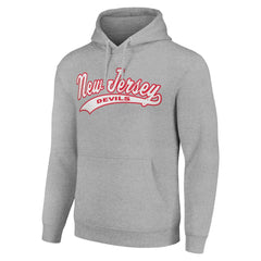 New Jersey Devils Starter Tailsweep Fleece Tri-Blend Pullover Hoodie - Heather Gray | NHL Lifestyle