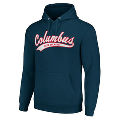 Columbus Blue Jackets Starter Tailsweep Fleece Tri-Blend Pullover Hoodie - Navy | NHL discount