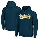 Nashville Predators Starter Tailsweep Fleece Tri-Blend Pullover Hoodie - Navy | NHL Clearance