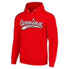 Carolina Hurricanes Starter Tailsweep Fleece Tri-Blend Pullover Hoodie - Red | NHL Clearance