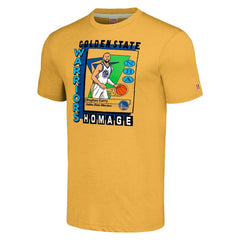Stephen Curry Golden State Warriors Homage Unisex SkyBox Player Tri-Blend T-Shirt Gold