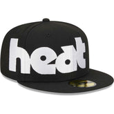 New Era Miami Heat Checkerboard UV 59FIFTY Fitted Hat Black