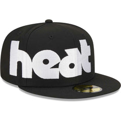 New Era Miami Heat Checkerboard UV 59FIFTY Fitted Hat Black