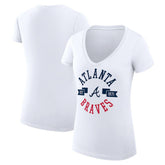 Atlanta Braves G-III 4Her by Carl Banks Women's Super-Slim Fit Lightweight City Graphic V-Neck T-Shirt for sale