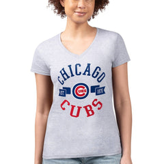 Chicago Cubs G-III 4Her by Carl Banks Women's Super-Slim Fit Lightweight City Graphic V-Neck T-Shirt for sale