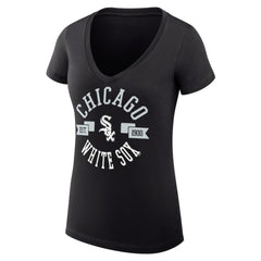 Chicago White Sox G-III 4Her by Carl Banks Women's Super-Slim Fit Lightweight City Graphic V-Neck T-Shirt Discount