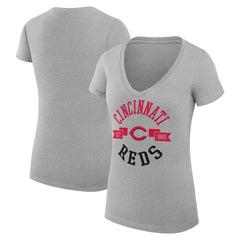 Cincinnati Reds G-III 4Her by Carl Banks Women's Super-Slim Fit Lightweight City Graphic V-Neck T-Shirt Online