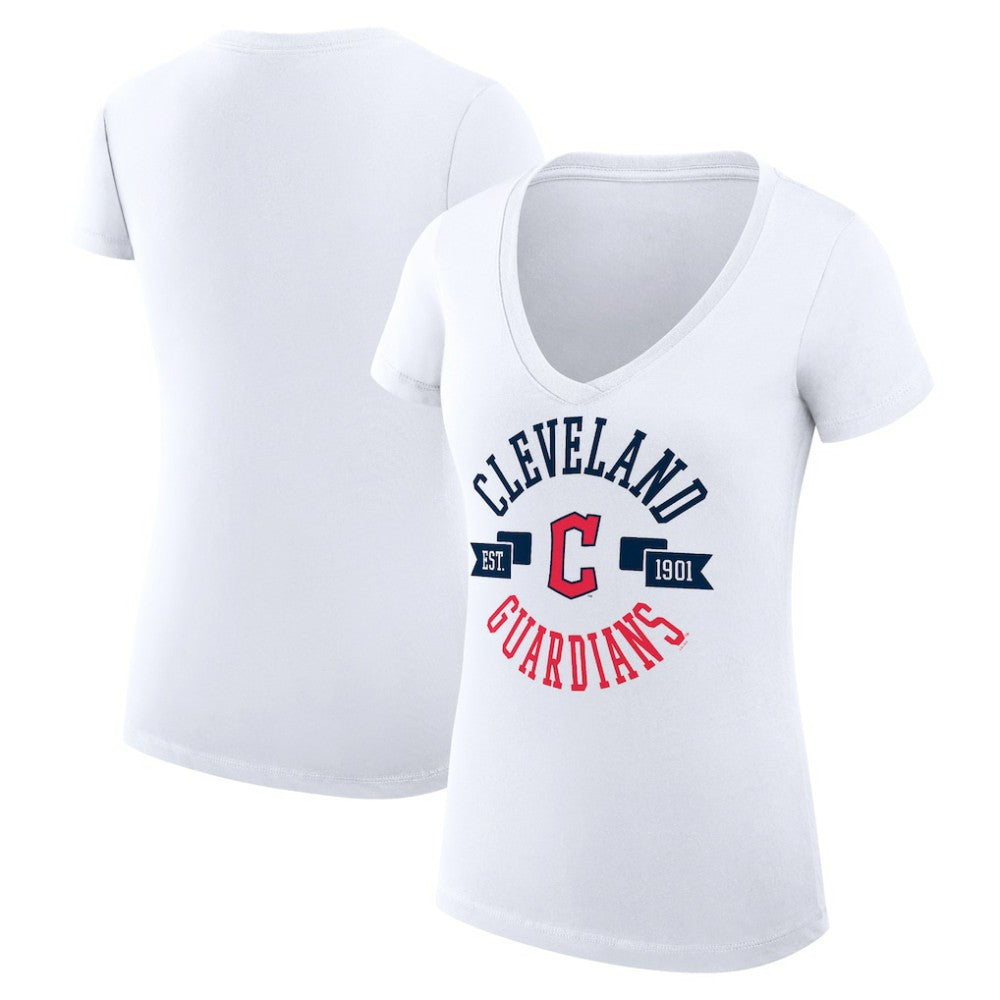 Cleveland Guardians G-III 4Her by Carl Banks Women's Super-Slim Fit Lightweight City Graphic V-Neck T-Shirt Online