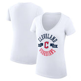 Cleveland Guardians G-III 4Her by Carl Banks Women's Super-Slim Fit Lightweight City Graphic V-Neck T-Shirt Online