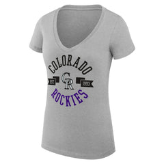 Colorado Rockies G-III 4Her by Carl Banks Women's Super-Slim Fit Lightweight City Graphic V-Neck T-Shirt Outlet