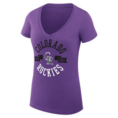 Colorado Rockies G-III 4Her by Carl Banks Women's Super-Slim Fit Lightweight City Graphic V-Neck T-Shirt Discount
