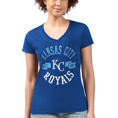 Kansas City Royals G-III 4Her by Carl Banks Women's Super-Slim Fit Lightweight City Graphic V-Neck T-Shirt for sale