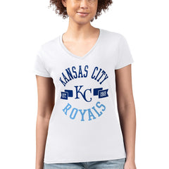 Kansas City Royals G-III 4Her by Carl Banks Women's Super-Slim Fit Lightweight City Graphic V-Neck T-Shirt Sale