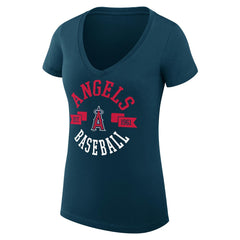 Los Angeles Angels G-III 4Her by Carl Banks Women's Super-Slim Fit Lightweight City Graphic V-Neck T-Shirt Sale