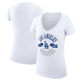 Los Angeles Dodgers G-III 4Her by Carl Banks Women's Super-Slim Fit Lightweight City Graphic V-Neck T-Shirt Near Me